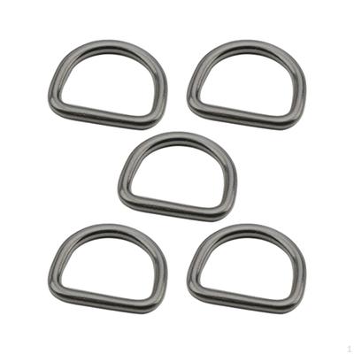 5 Stück D-Ringe Form Edelstahl Massiv Guss Schnalle Metall Schlaufen Schnallen für