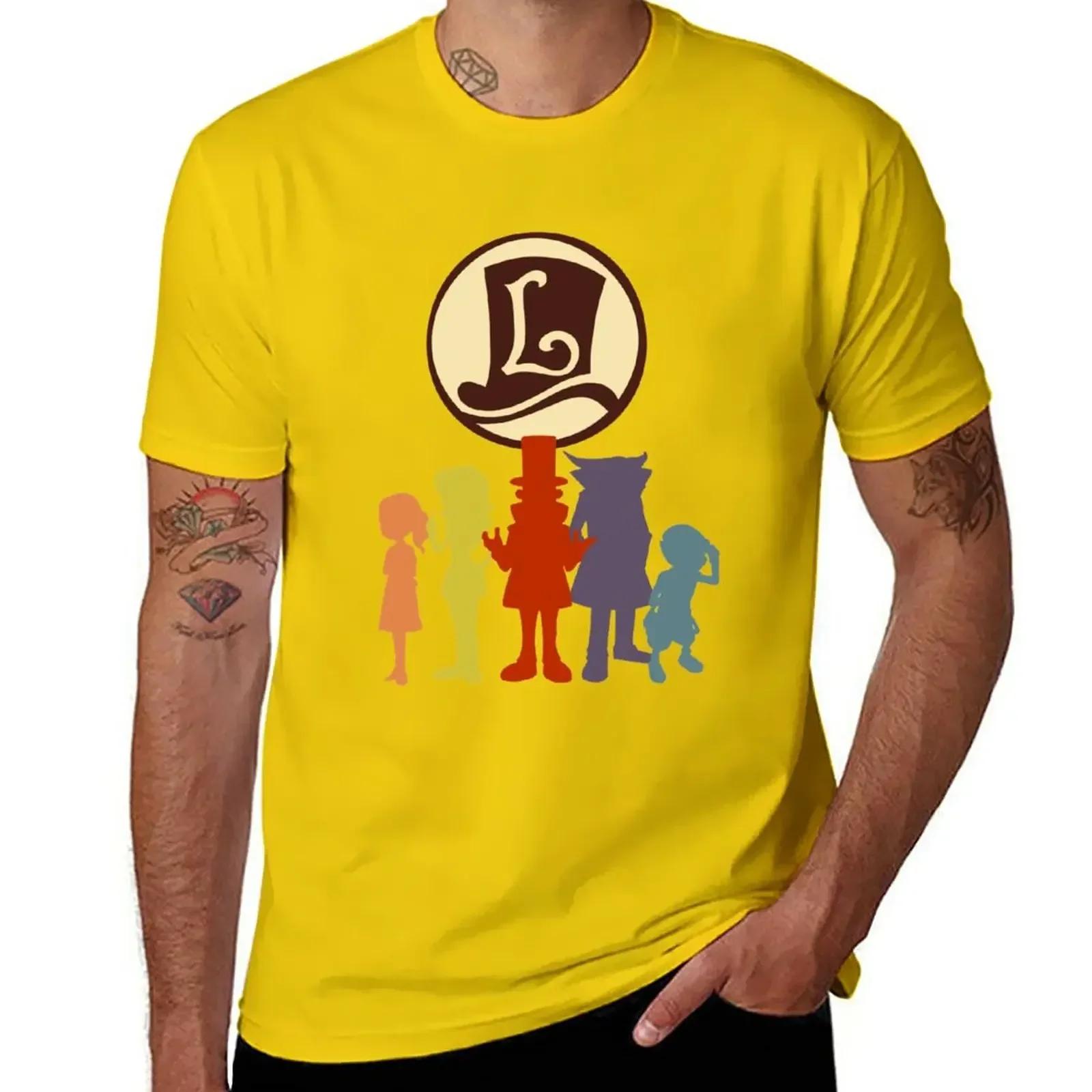 Professor Layton T-Shirt Aesthetic clothing oversized funny t shirts for men L