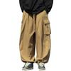 Men Cargo Pants Oversized Solid Color Vintage Style Corduroy High Street Style Straight Wide Leg Multi Pockets Streetwear Outdoor Travel Trousers