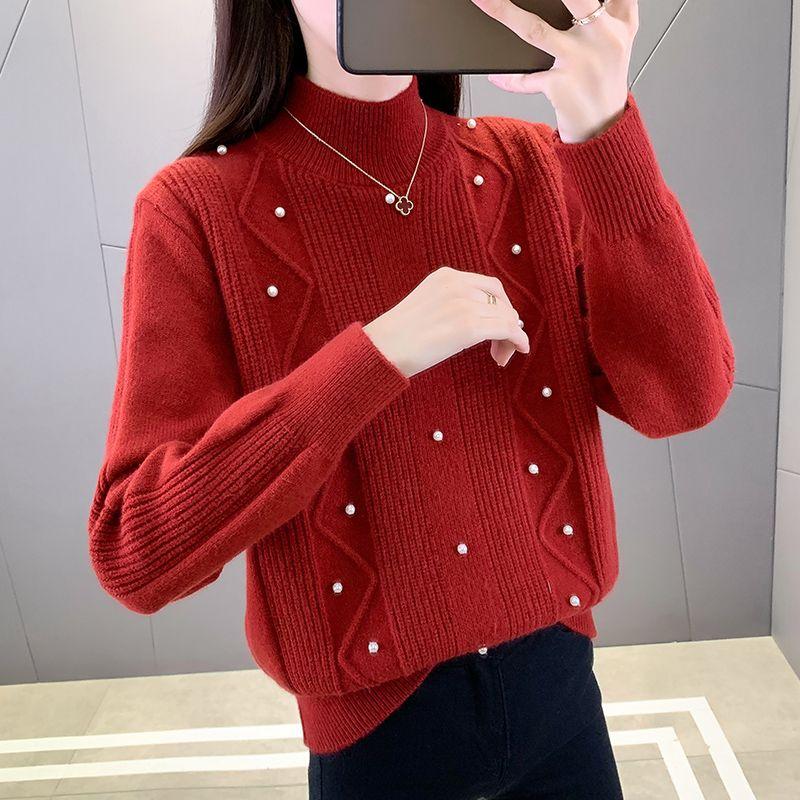 

Женский мягкий шерстяной свитер с полувысоким воротником, скрученный утолщенный пуловер, повседневный базовый топ из кашемира для женщин, трикотаж 3XL