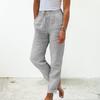 Pantaloni Casual da Donna Estivi Monocolore Vita Elastica Cotone Lino Tasca Grande Coulisse Pantaloni da Donna Vestibilità Larga Uso Quotidiano