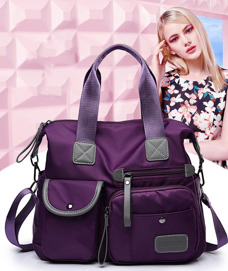 

Women s Multifunctional Bag, Large Capacity Casual Shopping Handbag, Waterproof Nylon Crossbody Shoulder Bag 34x13x30cm
