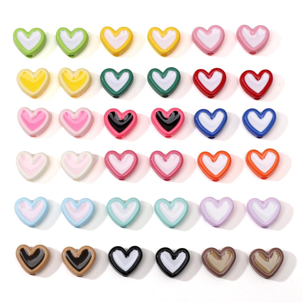 5/20Pcs Love Acrylic Beads Drip Oil Macron Series Beads For DIY Handmade Bracelets Necklaces Jewelry Making