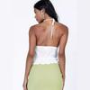Damen Sommer Tief ausgeschnittenes V-Ausschnitt-Top mit Bindeband Sexy rückenfreies Camisole-Tanktop