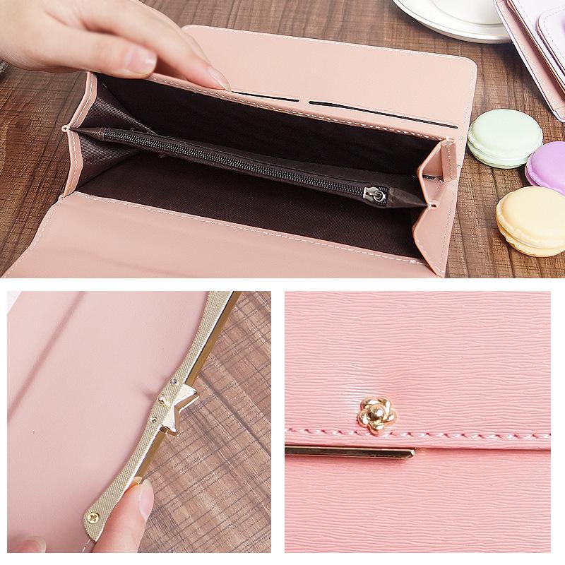 2025 Korean Style Cute Bow Buckle Ladies' Wallet with Rivets