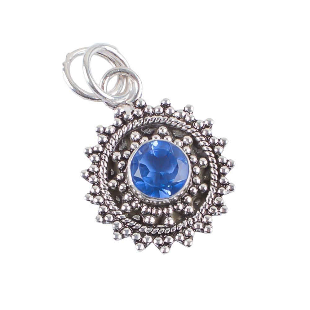 Tanzanite Gemstone 925 Sterling Silver Women Jewelry Pretty Round Pendant For Thanksgiving Gift PP-30-4