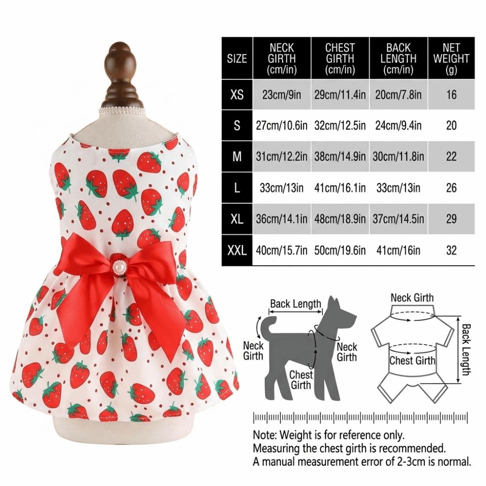 Thin Dog Dress Lightweight Princess Outfit Eye-catching Strawberry Costume  Party Dressing