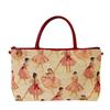 Ballerina Gobelin Pouch Made In Japan Bag, (Ballerina Beige/Red)
