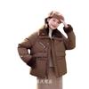 Fashion short down cotton clothes, winter women's clothing splicing warm casual top, new loose lapel cotton-padded clothes.