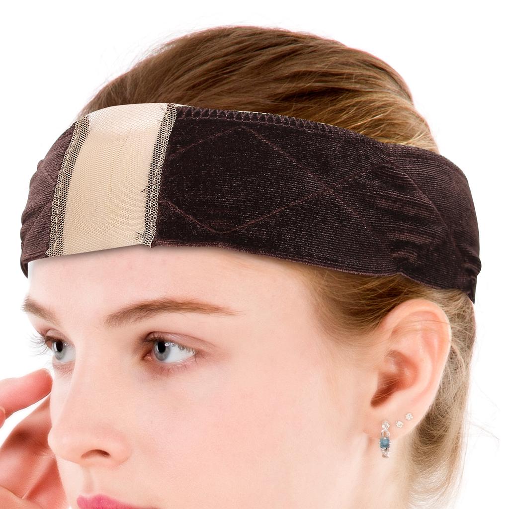 3pcs Bande de Maintien de Perruque Ajustable Fixation Raie Bandeau en Dentelle Velours Élastique Bandes de Perruque