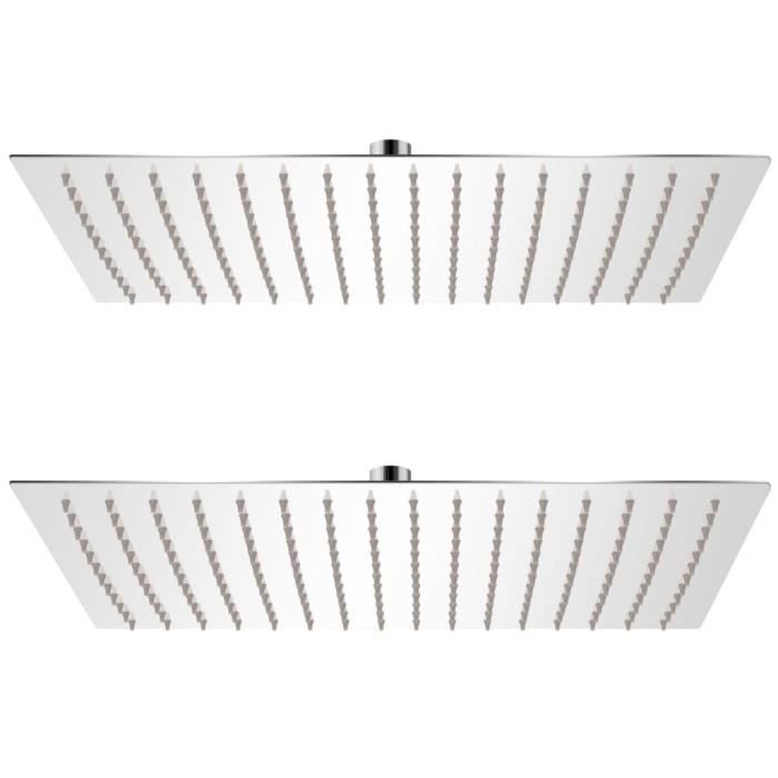 VidaXL Plunging Shower Head 2 Pcs Stainless Steel 30x40 Cm