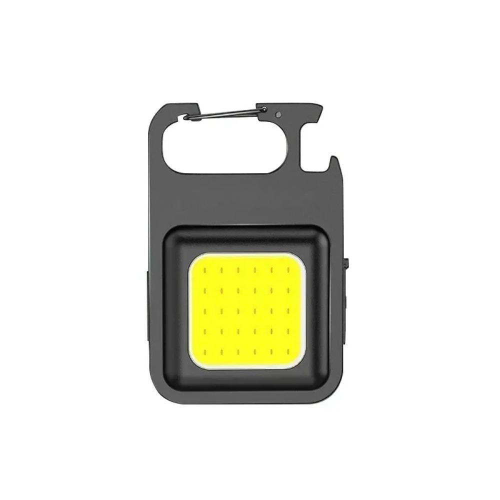 Small Led Flashlight Keychain Light USB Rechargeable Torch Work Light Multifunctional Portable COB 90 ° Rotation Camping Lantern