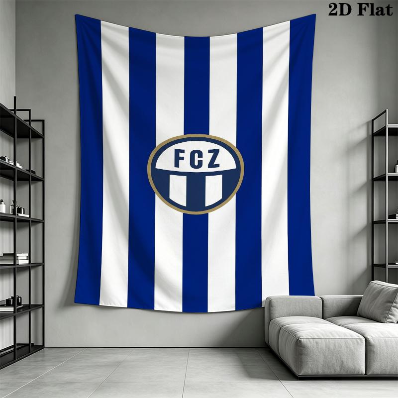 Fc Zrich Wall Tapestry Aesthetic Wall Hanging Printed Fabric Blanket Decorative Tapestries for Bedroom Living Room Home Decor
