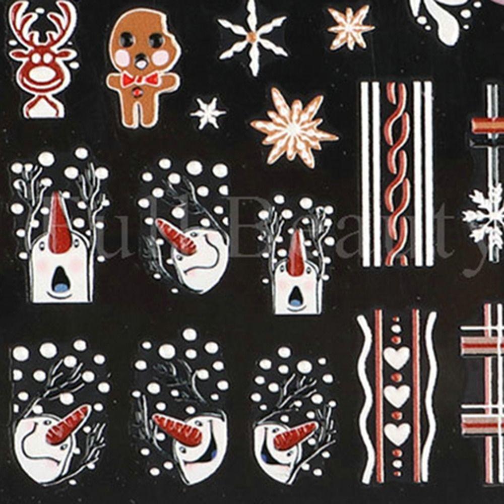 

Santa Claus Christmas Nail Stickers New Year Nail Decoration Manicure Accessories Nail Art Decals 5D-K193