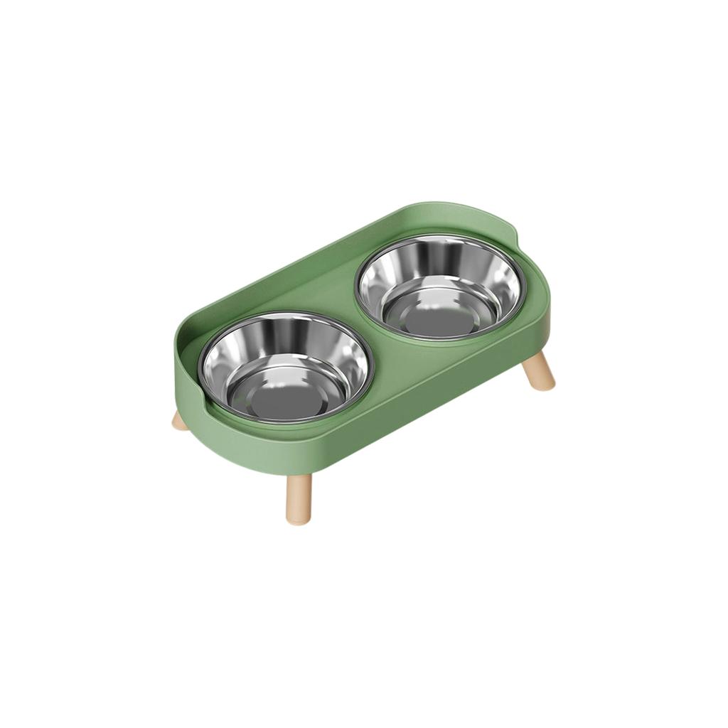 Elevated Pet Double Bowls: -Spill Stainless Steel Food & Water Bowls For Cats & Dogs ,Neck , -Tip & Easy Clean,