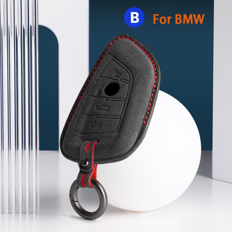 For BMW 3 5 Series X1 X2 X3 X4 X5 X6 X7 F30 F90 F10 G30 G60 E60 F48 F39 E70 F15 F16 325li 530 Car Key Case Cover Suede Keychain