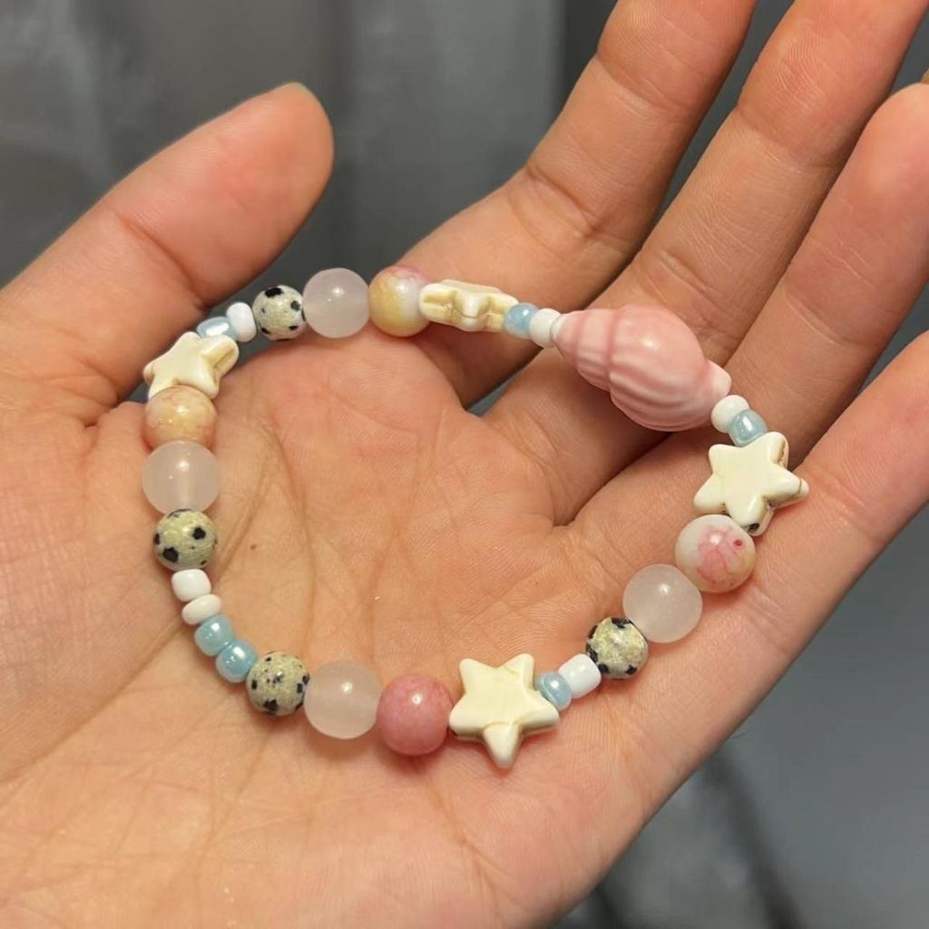 Vacation Style Conch Star Ceramic Beaded Bracelet For Women Delicate Hand Jewelry