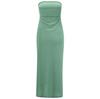 Women Spring Solid Color Sleeveless Knitted Strapless Dress Summer Casual A-Line High Waist Slim Long Dresses S-XL
