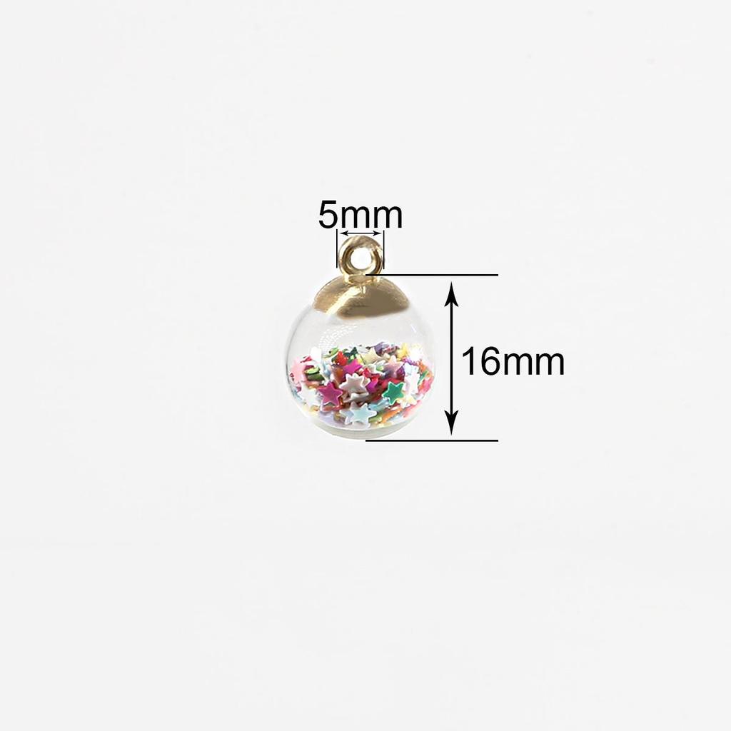 15mm Colorful Transparent Star Sequin Glass Beads for Handmade DIY Pendant