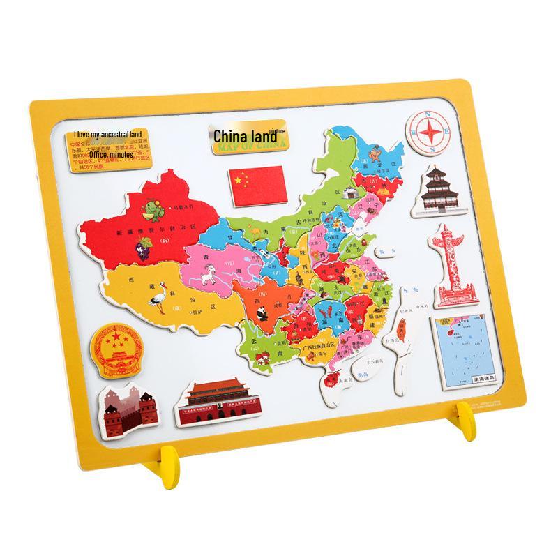 Magnetic World & China Map Puzzle for Children – Educational Geography Tool for Students