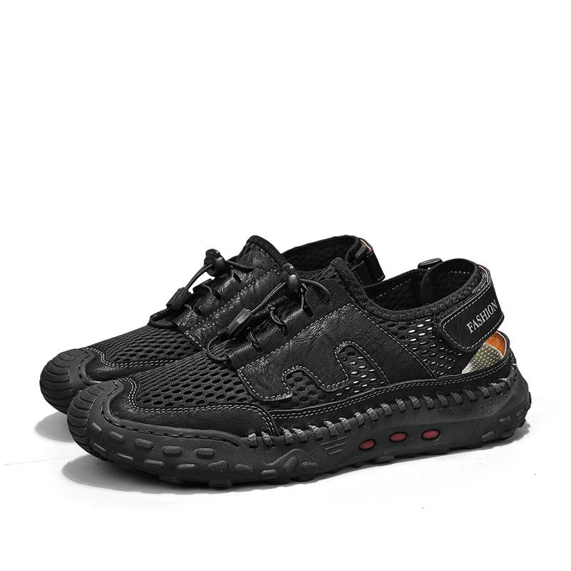 

Large size men s shoes summer new outdoor sports shoes men s versatile breathable casual shoes mountaineering travel shoes men 38 чорний