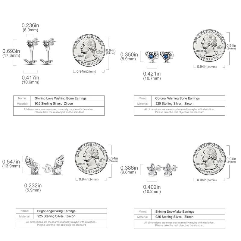Neue Design Stern Flügel Ohrstecker Creolen für Frauen Freundin Frau Silber 925 Schmuck Geschenk Tropfen Ohrringe