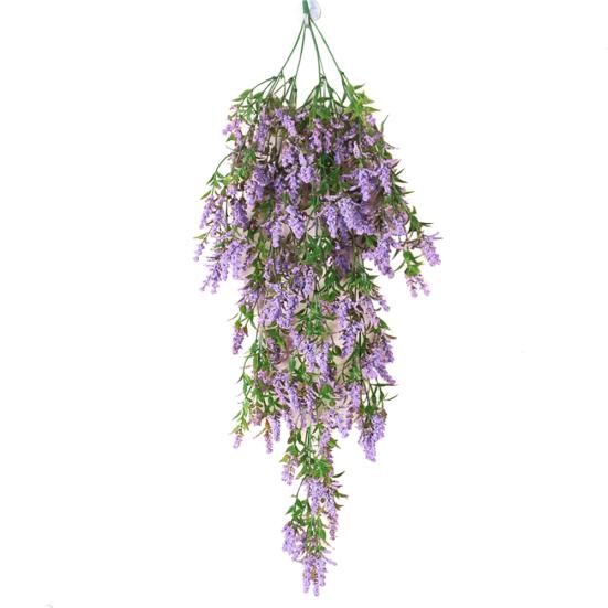 1Pc Artificial Lavender Fake Flower Wall Hanging Vine Rattan Wedding Party Decor