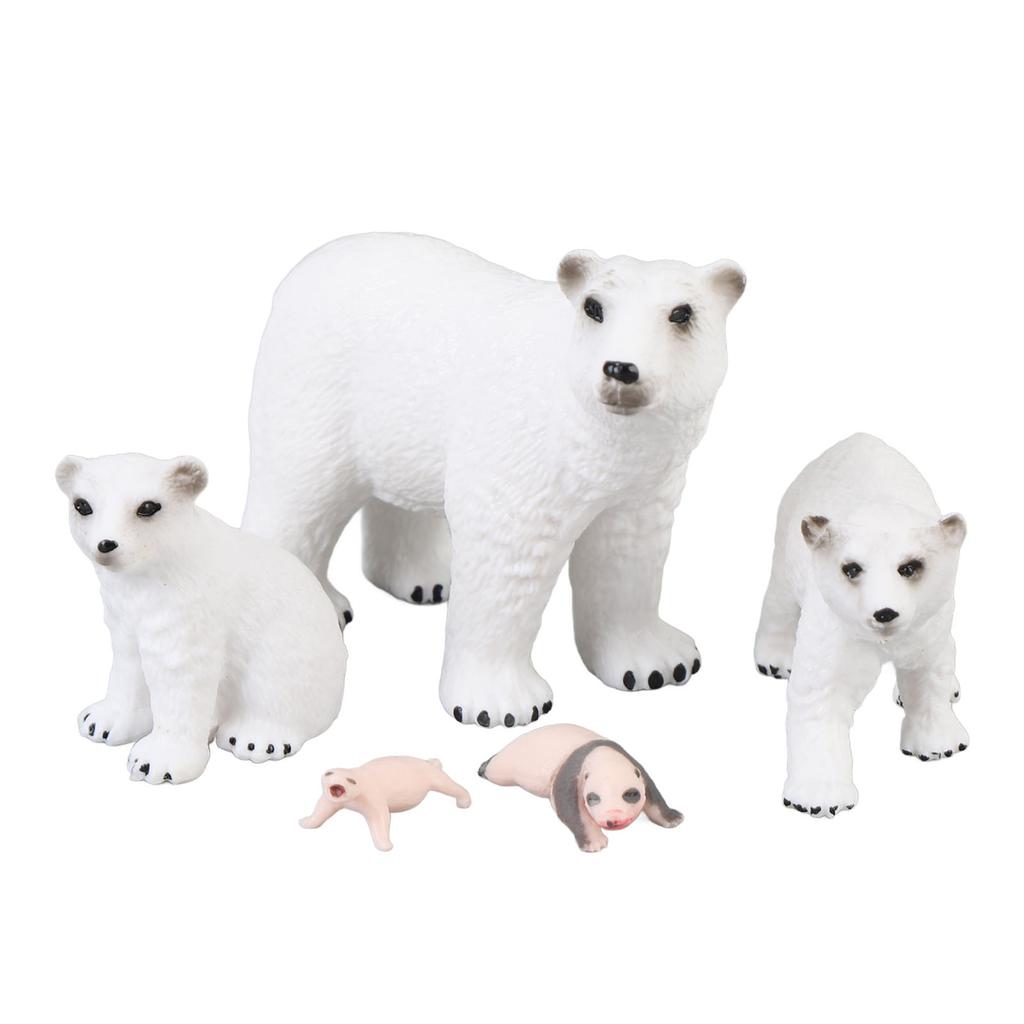 5pcs Simulation Animal Model Simulation Polar Bear Growth Ornament Children Cognitive Growth Cycle A