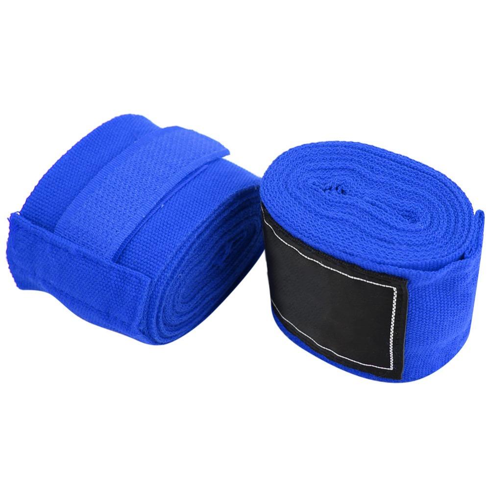 2pcs Blue Color Training Hand Wraps Stretch Fabric Blue Boxing Hand Wraps MMA Sparring