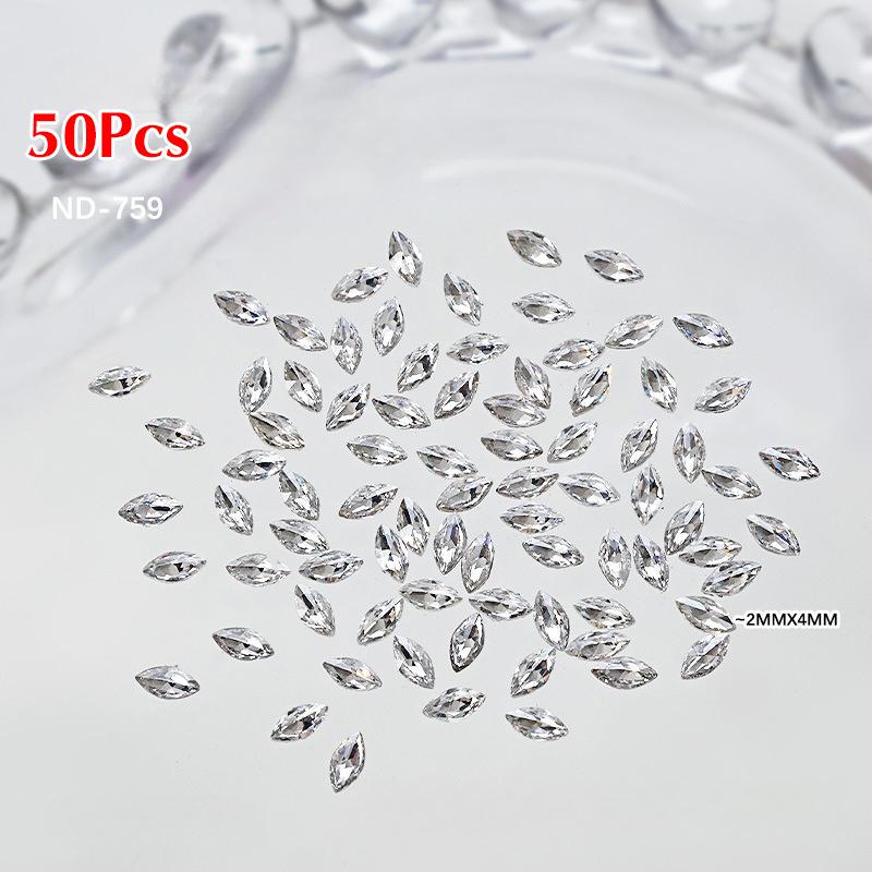 50Pcs Mini Zircon Diamonds Nail Art  Decor Manicure Charms Glitter 3D Crystals For Women Girls Nail Decor Craft