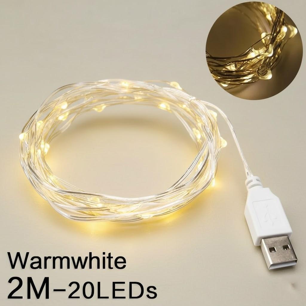 

Светодиодная гирлянда Фея 2м 5м 10м 20м Питание от USB Гибкая медная проволока Прохладные Цветные Декоративные лампы для атмосферы