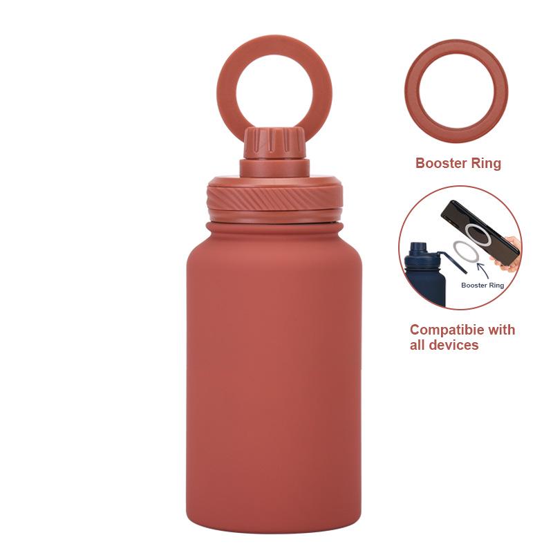 Magnetischer Halter Wasserflasche: 650ML Isolierte Edelstahl-Sportflasche mit weiter Öffnung für den Außenbereich