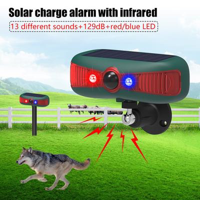 Solar-Tiervertreiber Ultraschall-Tiere Abwehrmittel Alarm 4 Modi Solarbetrieben Tierabwehr mit 13 Geräuschen für Hunde Füchse Vögel