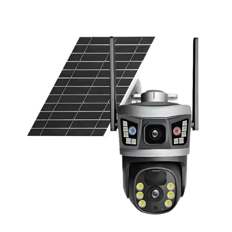 V380 4G Solar-Powered Dual-Lens Outdoor Camera with Dual Screens and No Network Required.