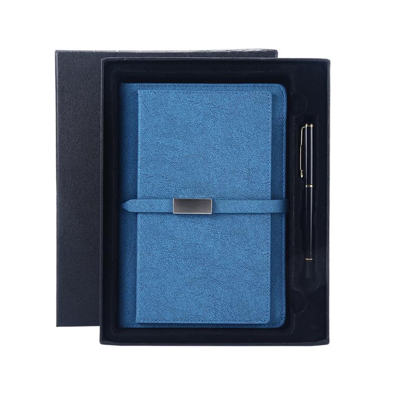 A5 Business Card Holder Notebook with PU Leather Cover and Buckle - Custom Logo Gift Set
