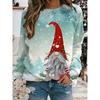 Women's Christmas 3D Printed Crew Neck Long Sleeve T-Shirt Fashion Versatile Breathable Trend Casual