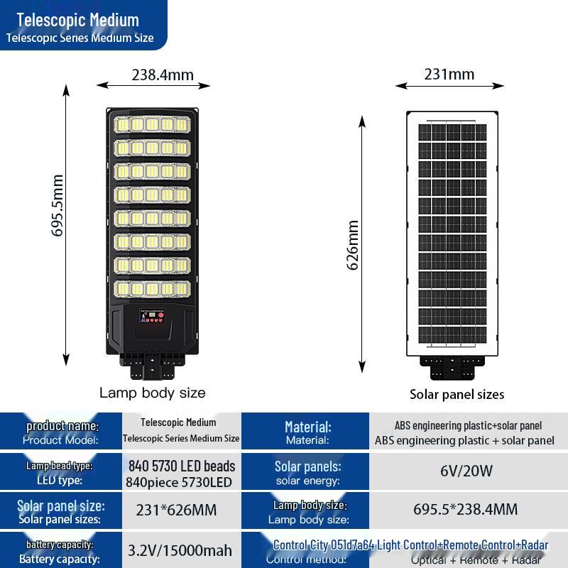 Super Jasna Wodoodporna Solarna Lampa Uliczna z Czujnikiem Ruchu