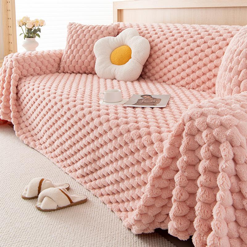 

Зимний чехол для дивана с изображением кошки, тканевый утолщенный чехол для дивана из плюша с изображением кролика, зимний нескользящий чехол для дивана, включающий все необходимое 180*130cm