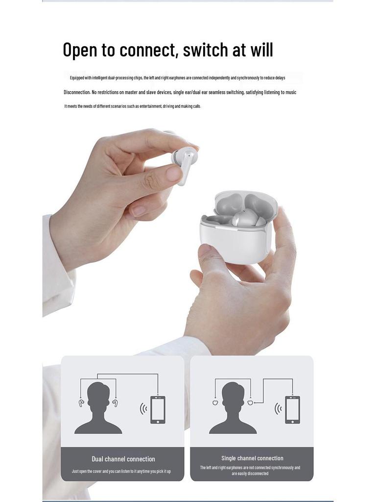 S71TWS Bluetooth Wireless Earphones: V5.4 In-Ear, Noise-Cancelling, Long Battery Life, Pod-Style, Ideal for Music & Gaming.