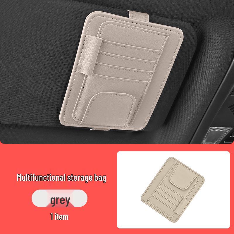 Multi-function Car Visor Organizer with Glasses Clip & Document Storage