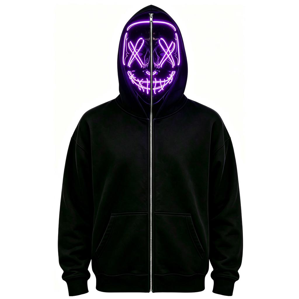 Unisex Halloween Face Print Long Sleeve Hoodie Pullover Sweatshirt for Men Women
