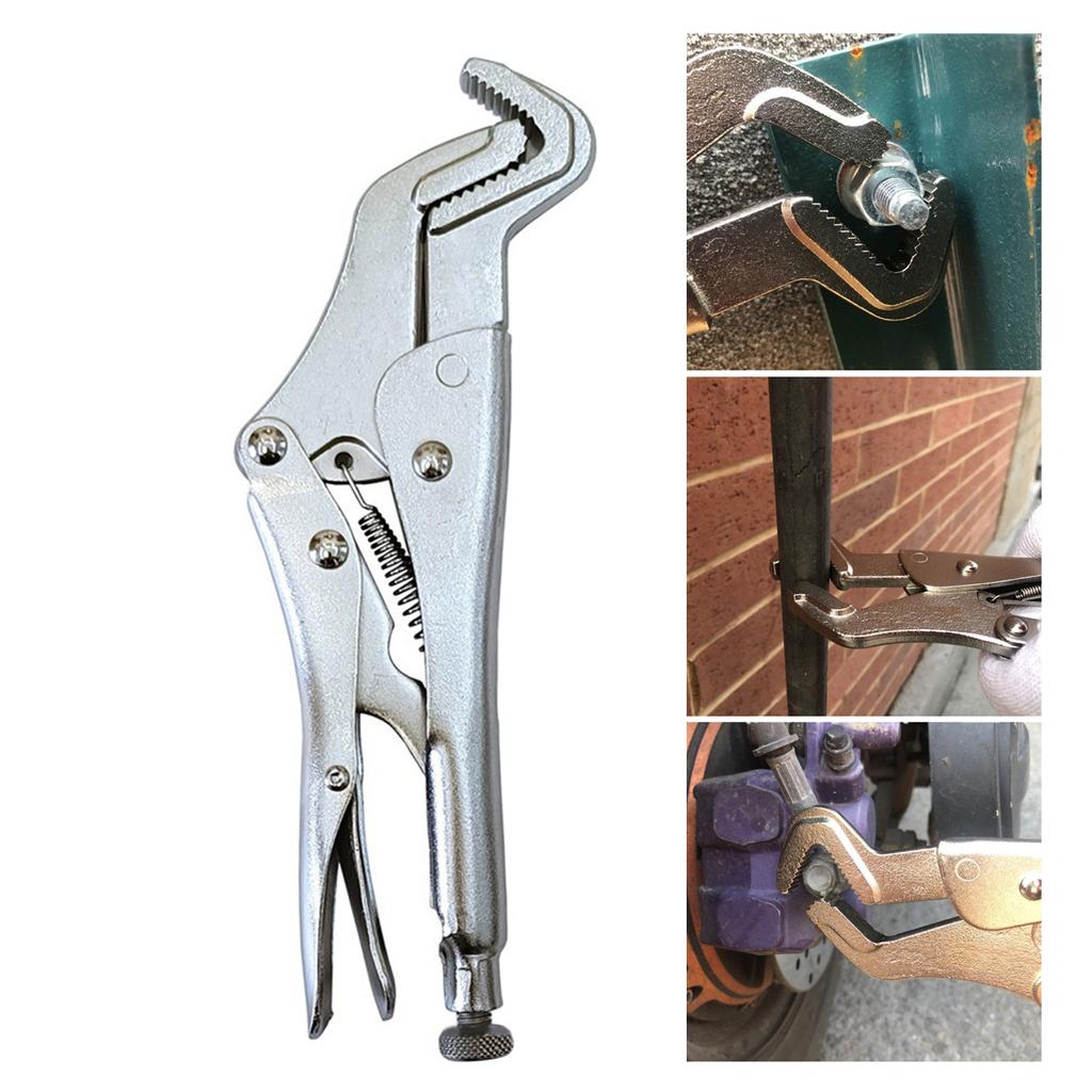 Grip Pliers Solid Pipe Clip Repair Welding Pliers Adjustable Jaw Grips Pliers Curved Jaw Locking Pliers for Industries