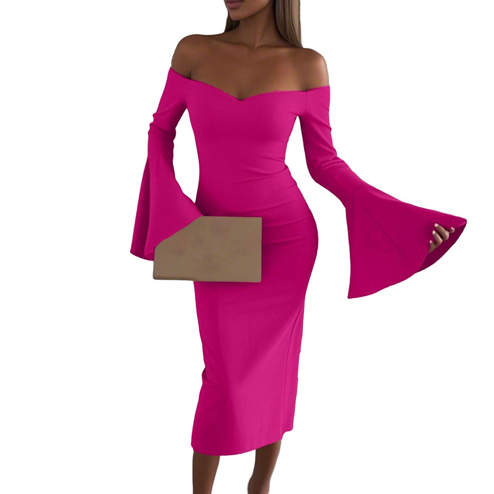 

Женские модные однотонные платья с V-образным вырезом, талией, оборками на рукавах, нестандартные платья XL