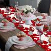 Valentine Table Runners 72 Inches Long, Red Rose Valentine's Day Runners for Table Holiday Anniversary Wedding Kitchen Dining Table Decorations