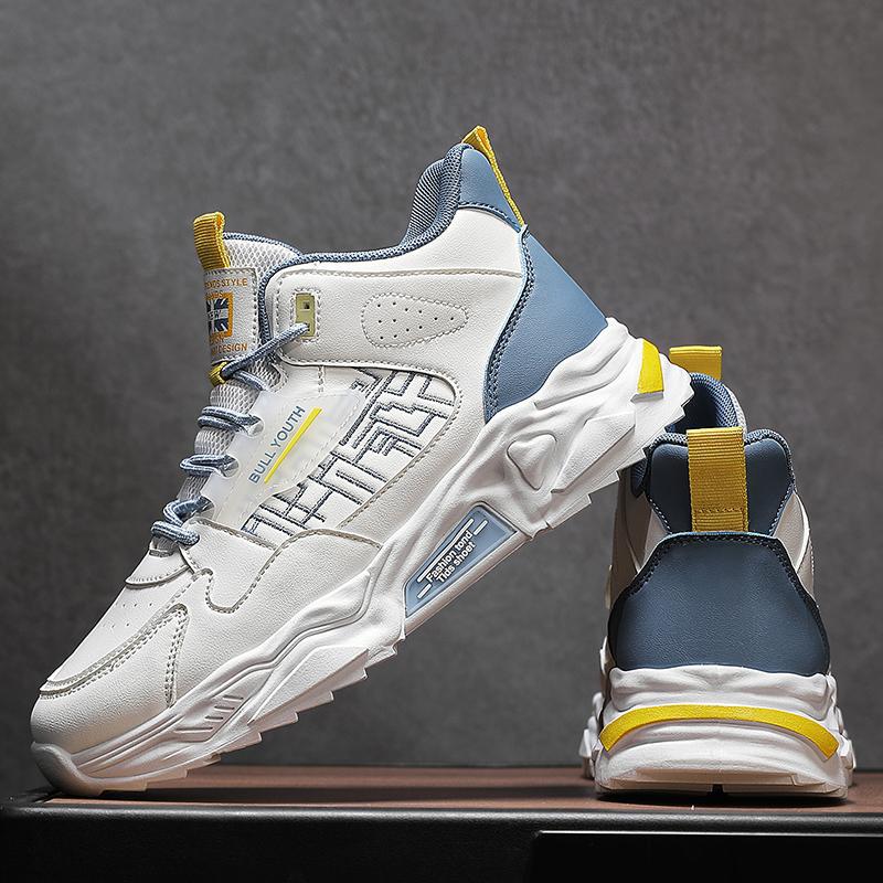 

Spring and Autumn Leather High Top Martin Boots British Tooling Locomotive Shoes Versatile Casual Shoes Tide Shoes Outdoor Autumn and Winter Labor In 44