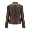 Women's Leather Coat Fashion Trend Simple Autumn Winter Stand Collar Zipper PU Leather Motorcycle Jacket for Women
