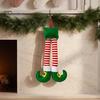 Weiches Stoff-Hängeornament Weihnachtselfenbeine, Weihnachtsmannbeine Ornamente, Plüsch gefüllter Weihnachten Auto Anhänger, Festliche Stiefel Lustige Feiertagsdekoration für Spiegel,