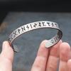 Nordic Viking Runes Bracelet Hollow Stainless Steel Cuff Bangle for Men Women Fashion Jewelry Amulet