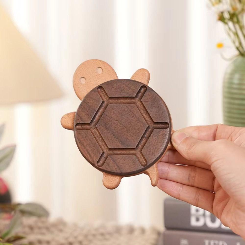 Creative Vintage Tea Coaster Cute Wooden Insulation Pad Turtle Insulation Mat Table Desktop