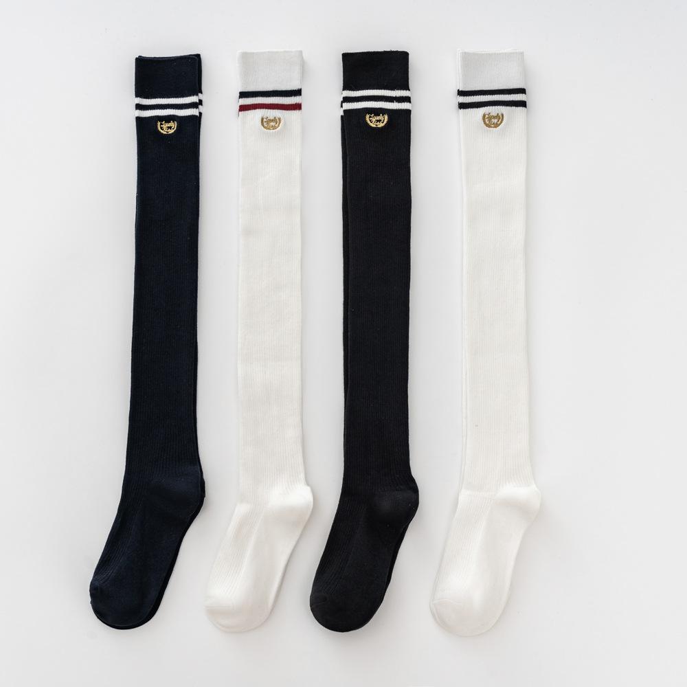Chaussettes montantes pour le printemps et l'automne, Chaussettes au-dessus du genou, Chaussettes longues au-dessus du genou pour filles, Style écolier